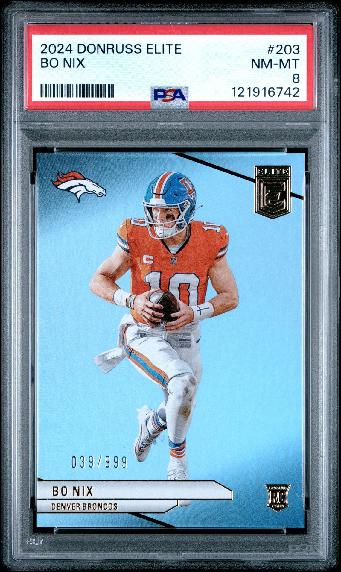 2024 Panini Donruss Elite Bo Nix #203 Nm-Mt 8 front
