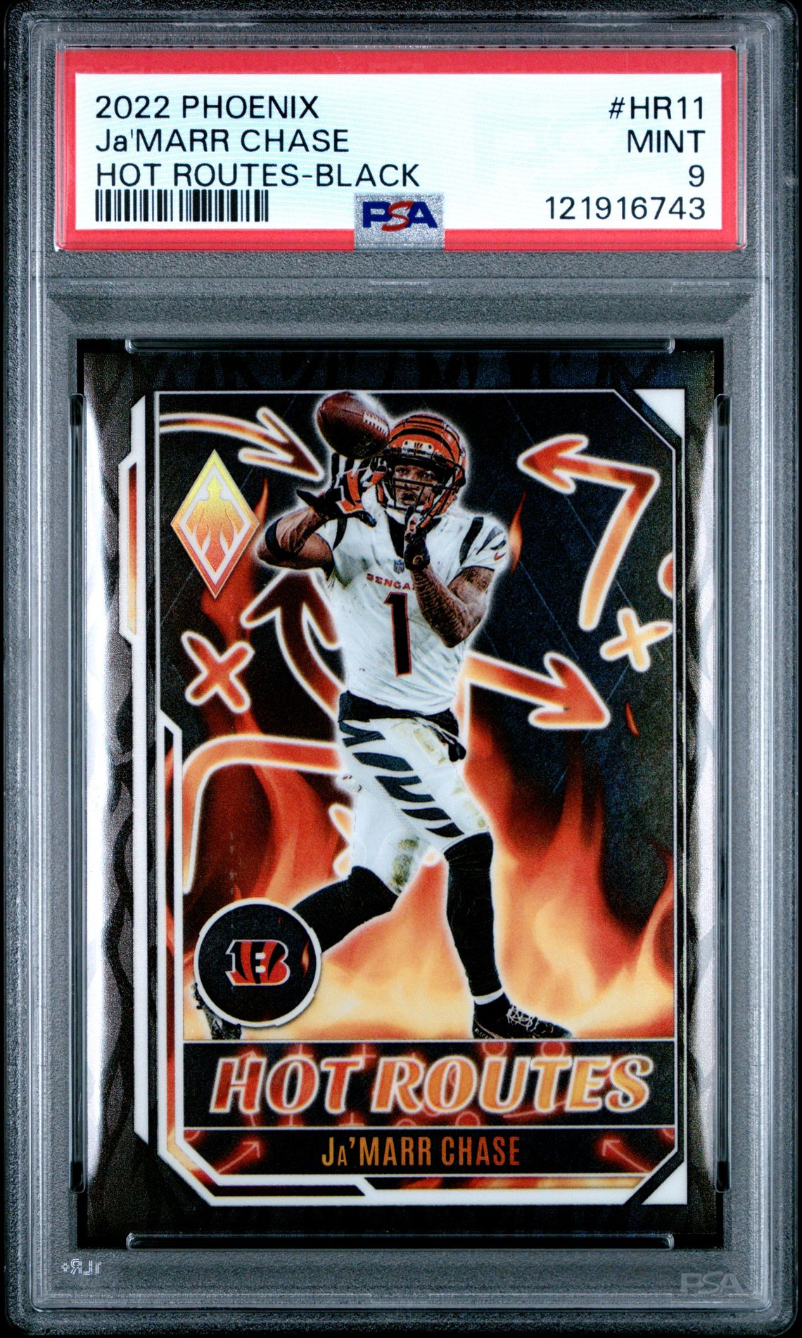2022 Panini Phoenix Hot Routes Ja'marr Chase #Hr11 (Hot Routes-Black) Mint 9 front