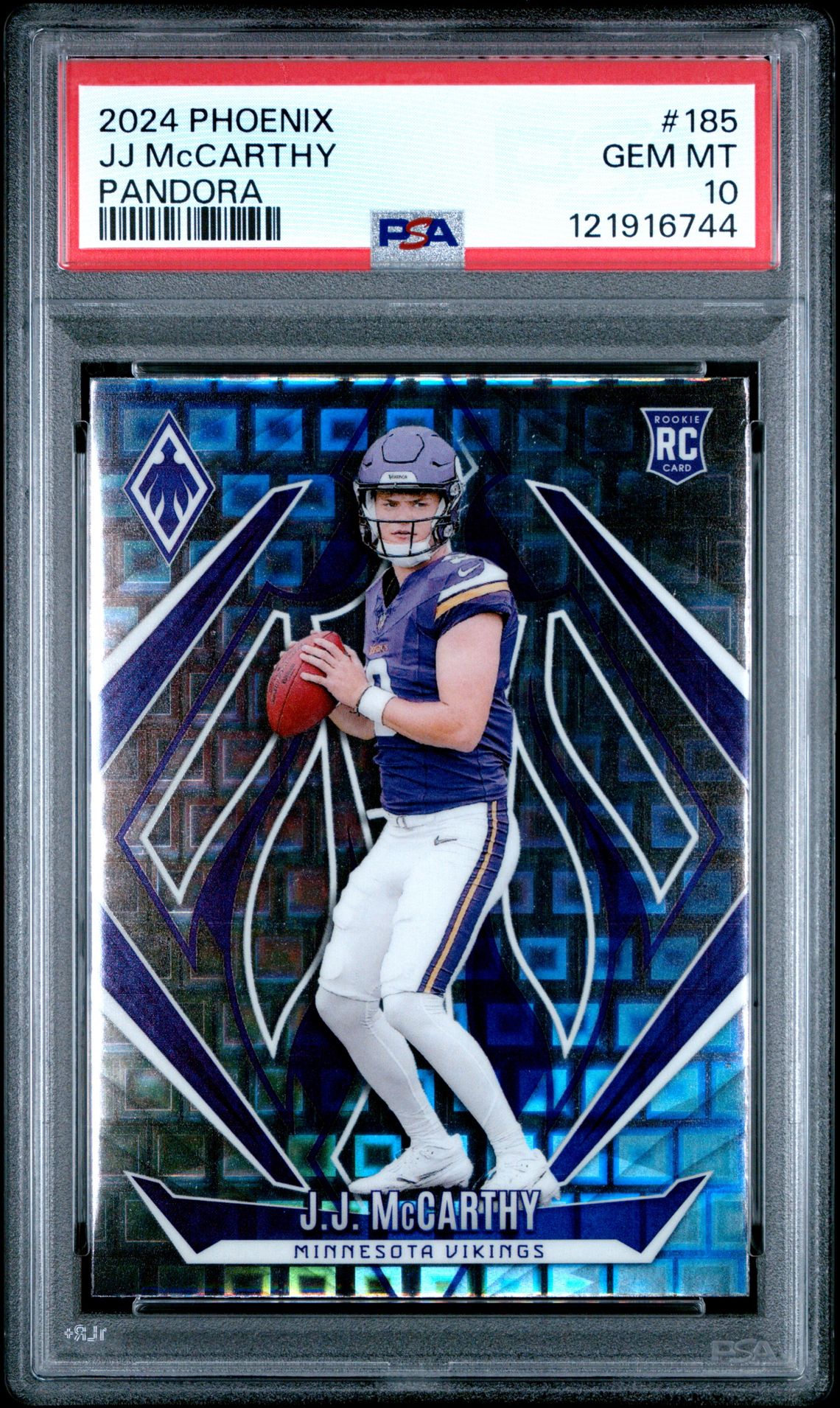 2024 Panini Phoenix Jj Mccarthy #185 (Pandora) Gem Mt 10 front