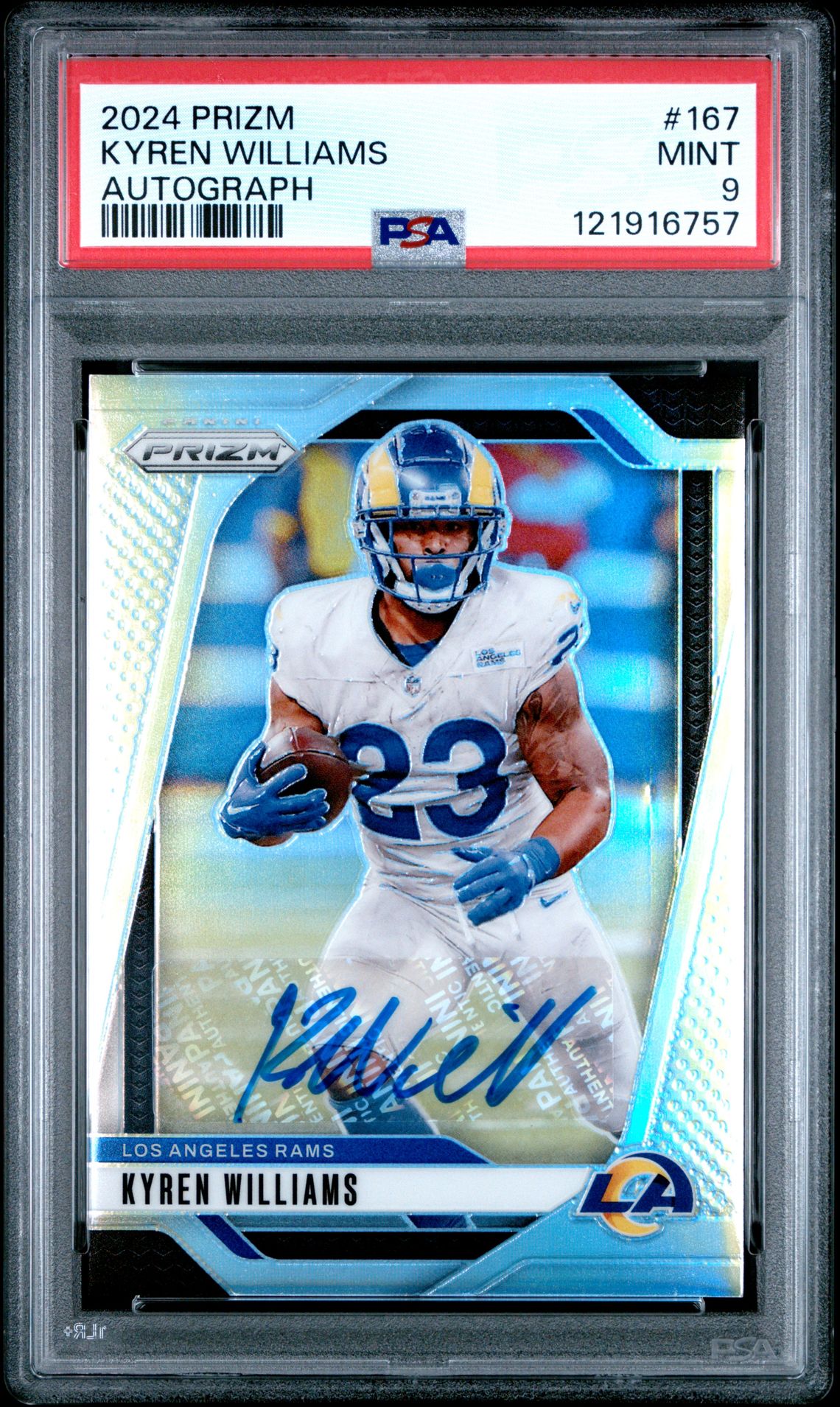 2024 Panini Prizm Kyren Williams #167 (Autograph) Mint 9 front