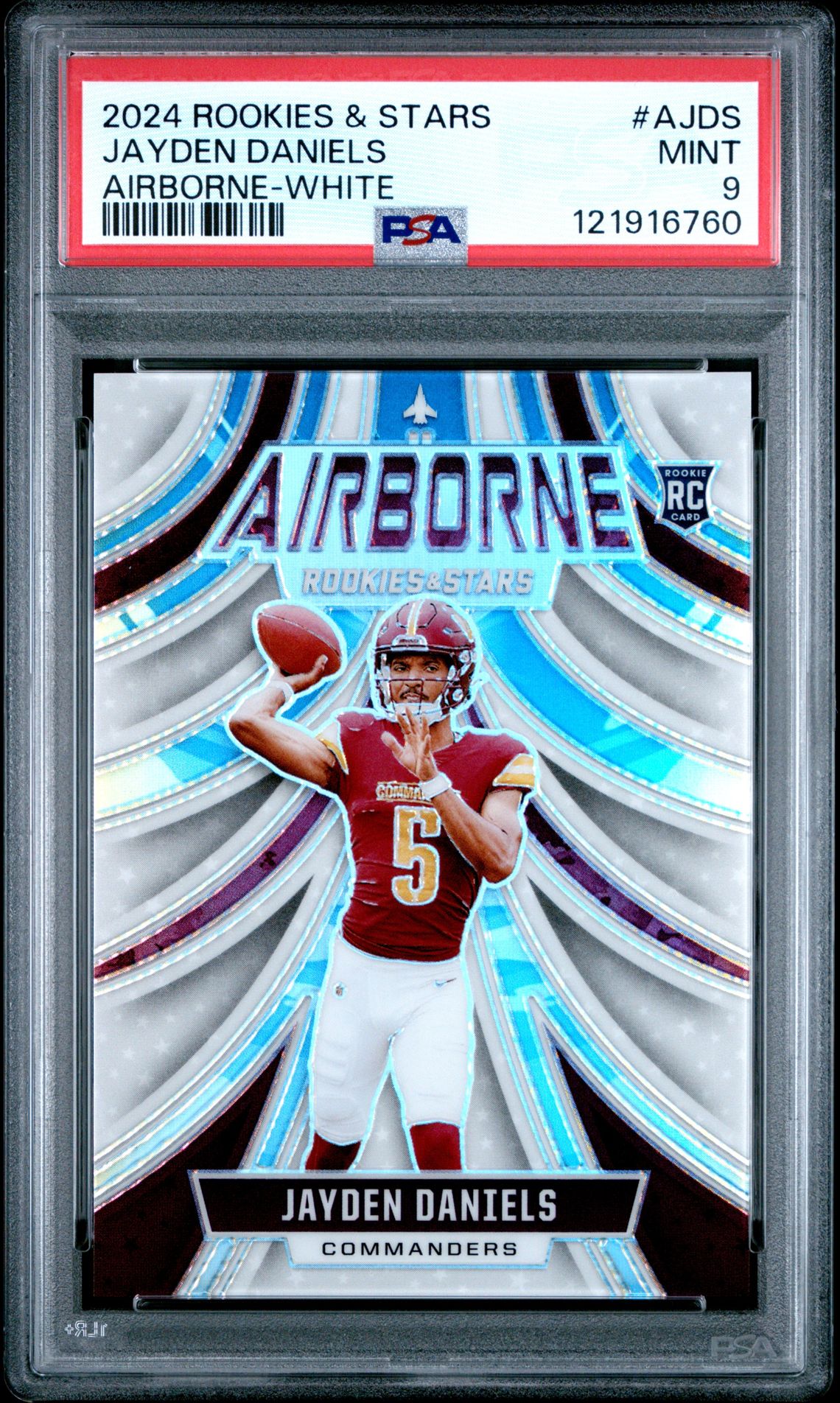 2024 Panini Rookies & Stars Airborne Jayden Daniels #Ajds (Airborne-White) Mint 9 front