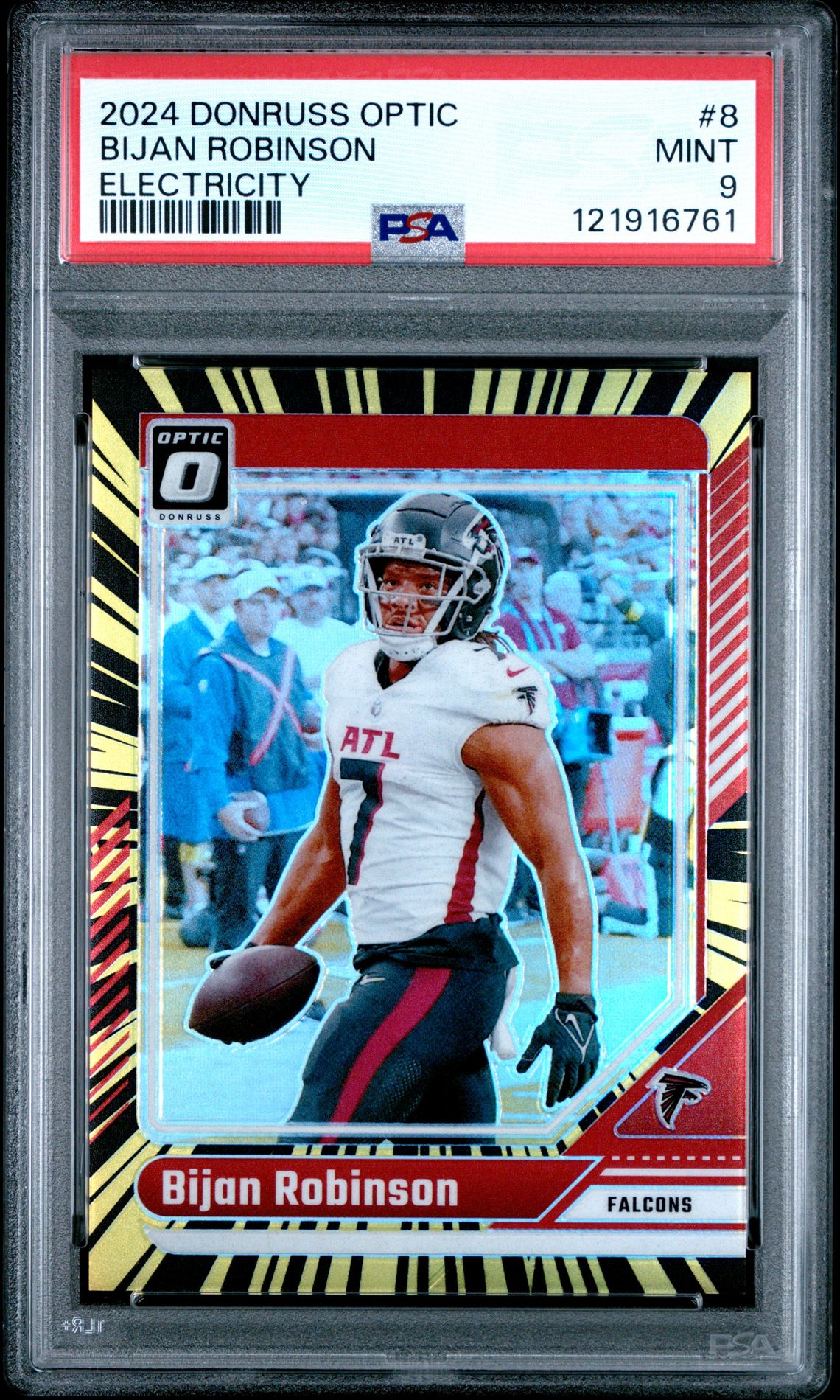 2024 Panini Donruss Optic Bijan Robinson #8 (Electricity) Mint 9 front