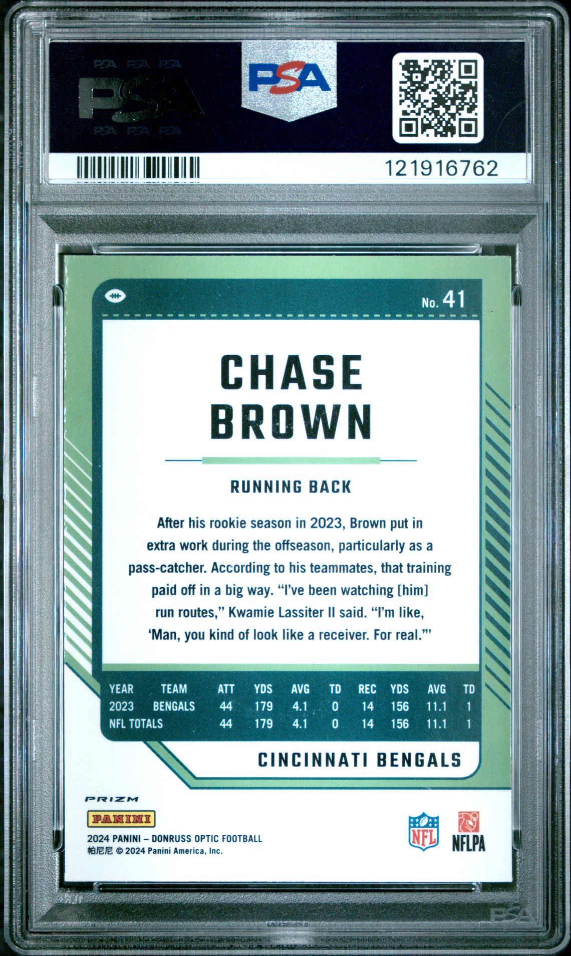 2024 Panini Donruss Optic Chase Brown #41 (Stars) Mint 9 back