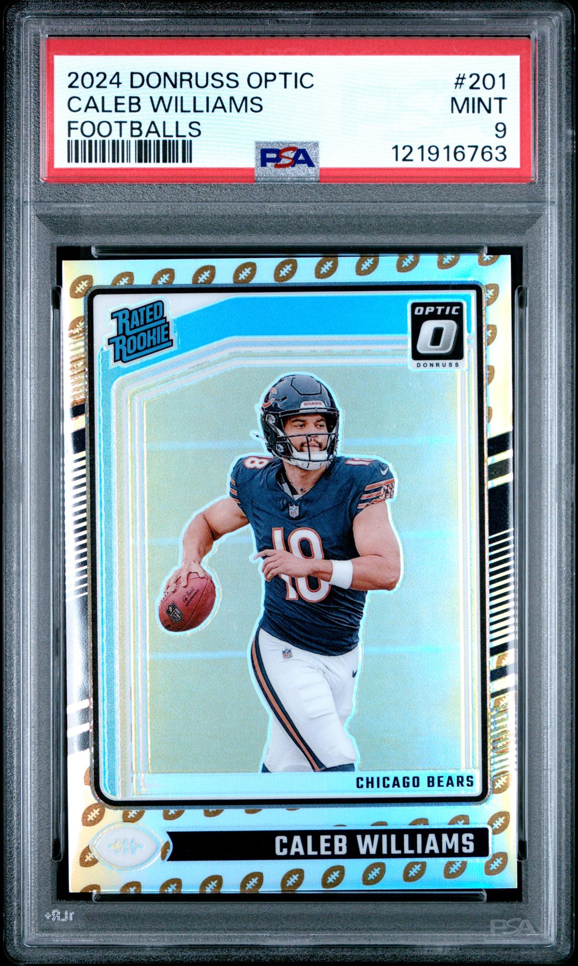 2024 Panini Donruss Optic Caleb Williams #201 (Footballs) Mint 9 front