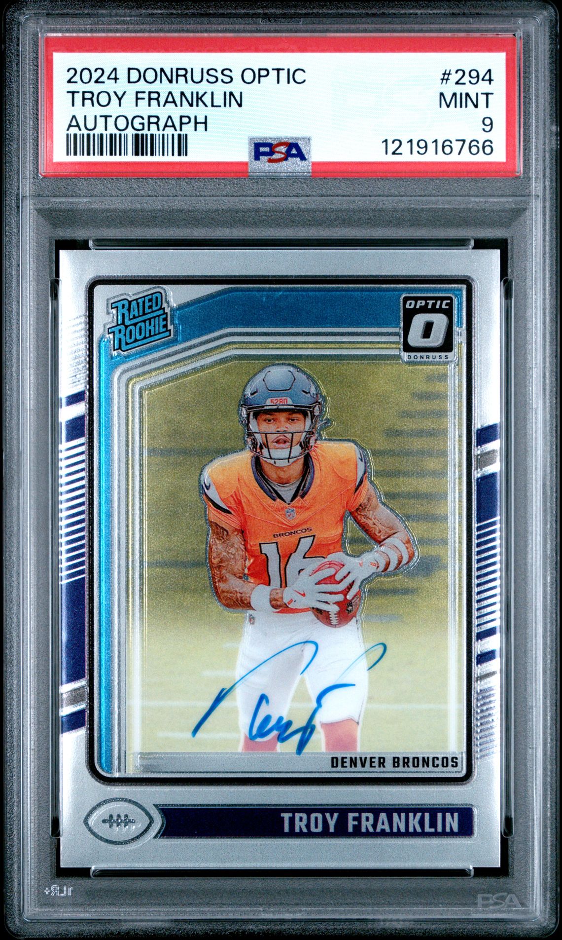 2024 Panini Donruss Optic Troy Franklin #294 (Autograph) Mint 9 front