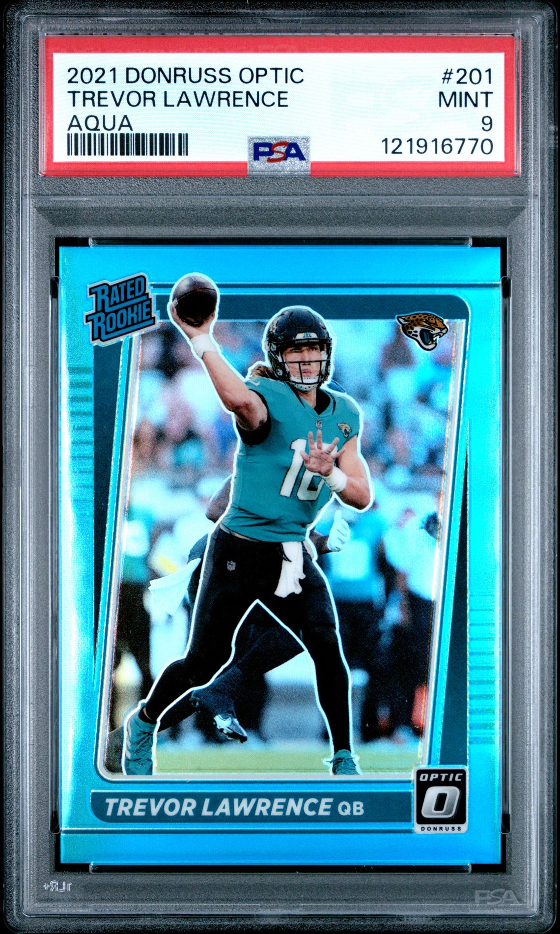 2021 Panini Donruss Optic Trevor Lawrence #201 (Aqua) Mint 9 front