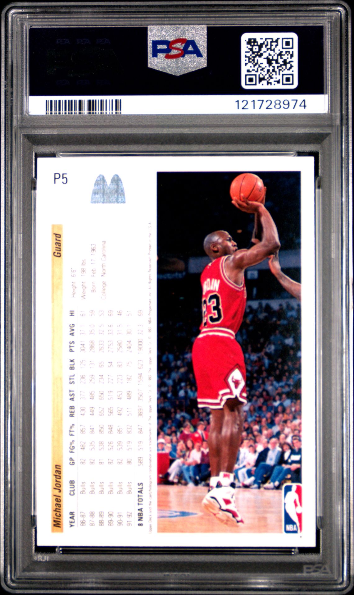 1992 Upper Deck Mcdonald's Michael Jordan #P5 Nm-Mt 8 back