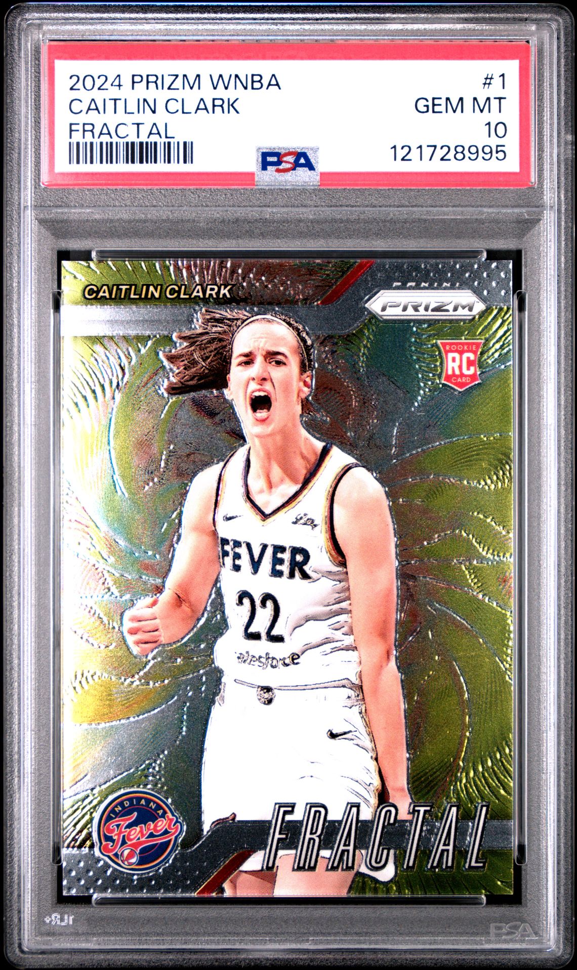 2024 Panini Prizm Wnba Fractal Caitlin Clark #1 Gem Mt 10 front