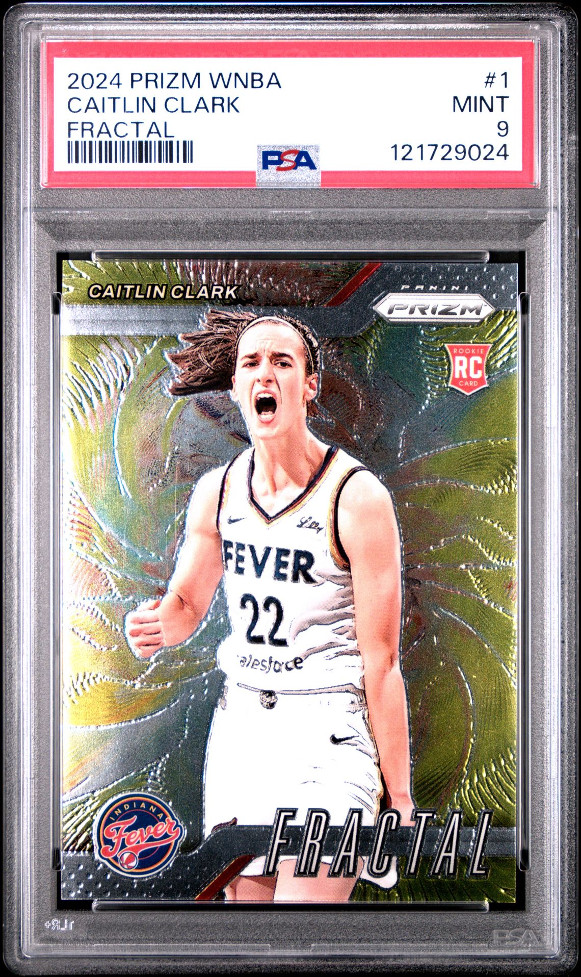 2024 Panini Prizm Wnba Fractal Caitlin Clark #1 Mint 9 front