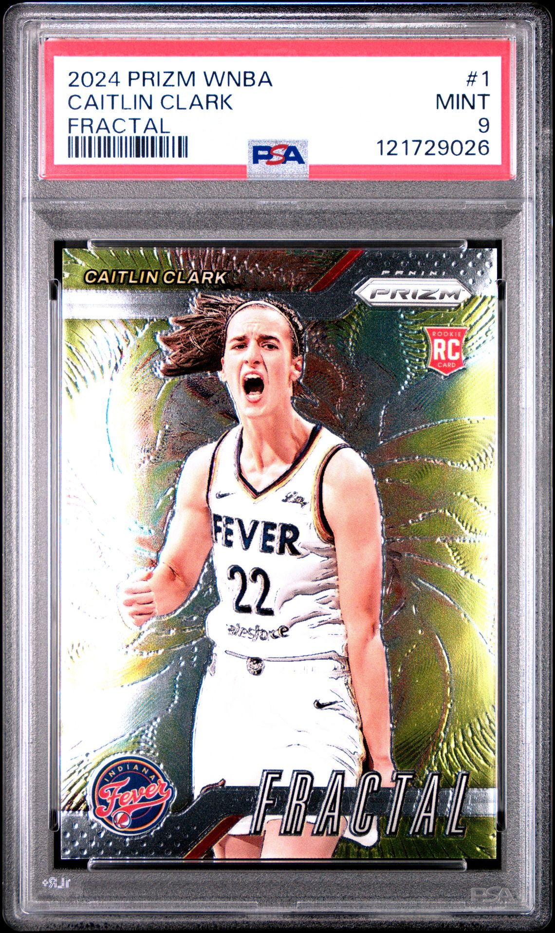 2024 Panini Prizm Wnba Fractal Caitlin Clark #1 Mint 9 front