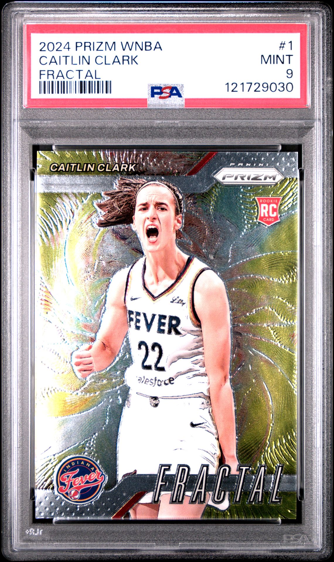2024 Panini Prizm Wnba Fractal Caitlin Clark #1 Mint 9 front