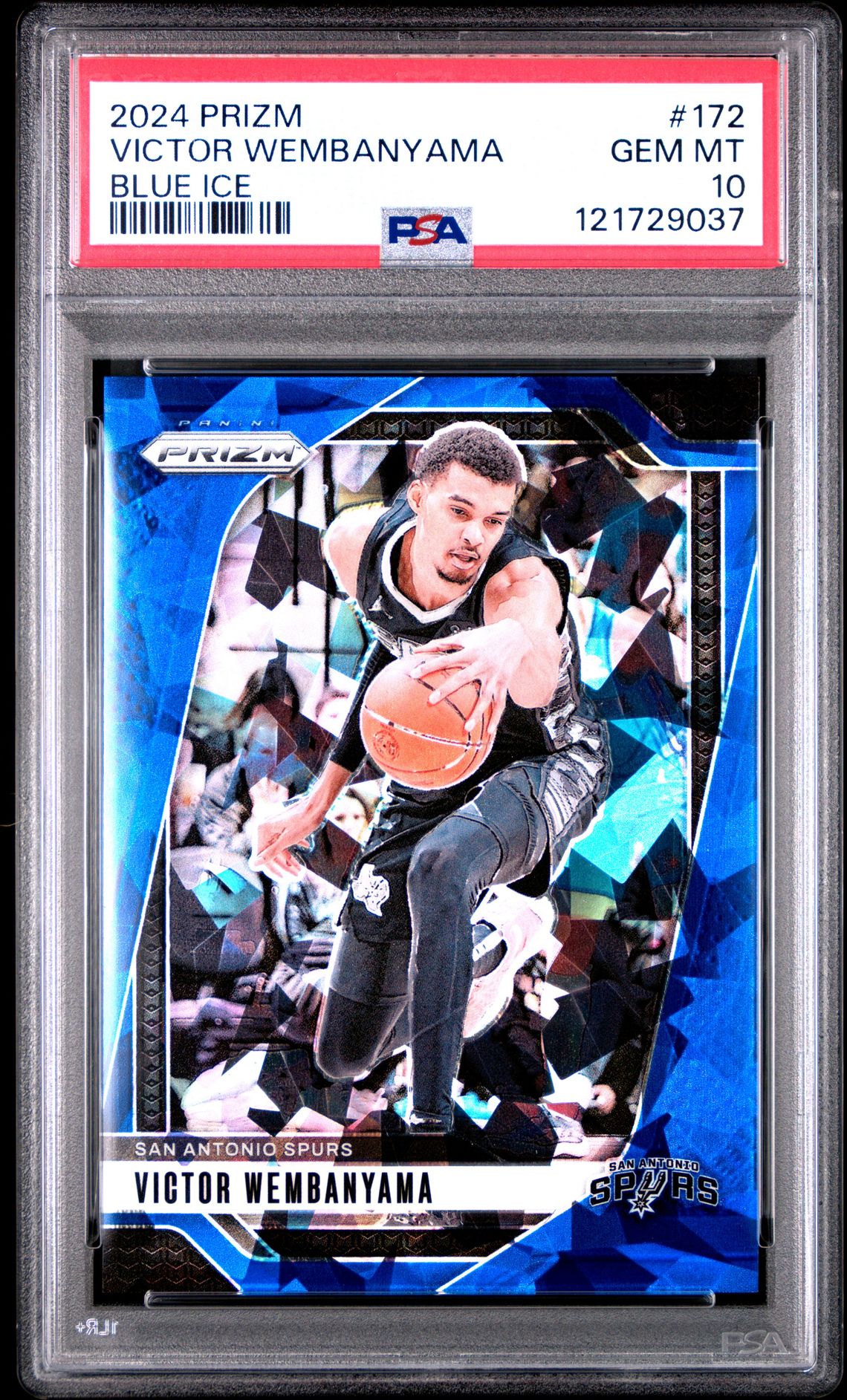 2024 Panini Prizm Victor Wembanyama #172 (Blue Ice) Gem Mt 10 front