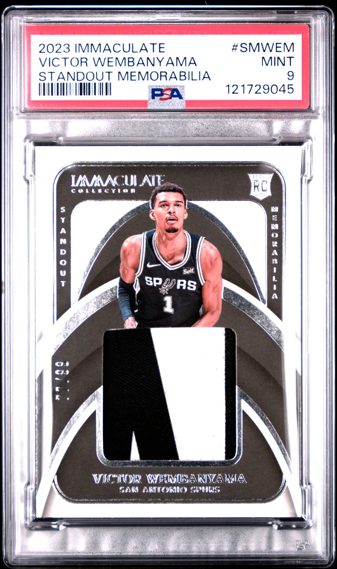 2023 Panini Immaculate Collection Standout Memorabilia Victor Wembanyama #Smwem (Standout Memorabilia) Mint 9 front