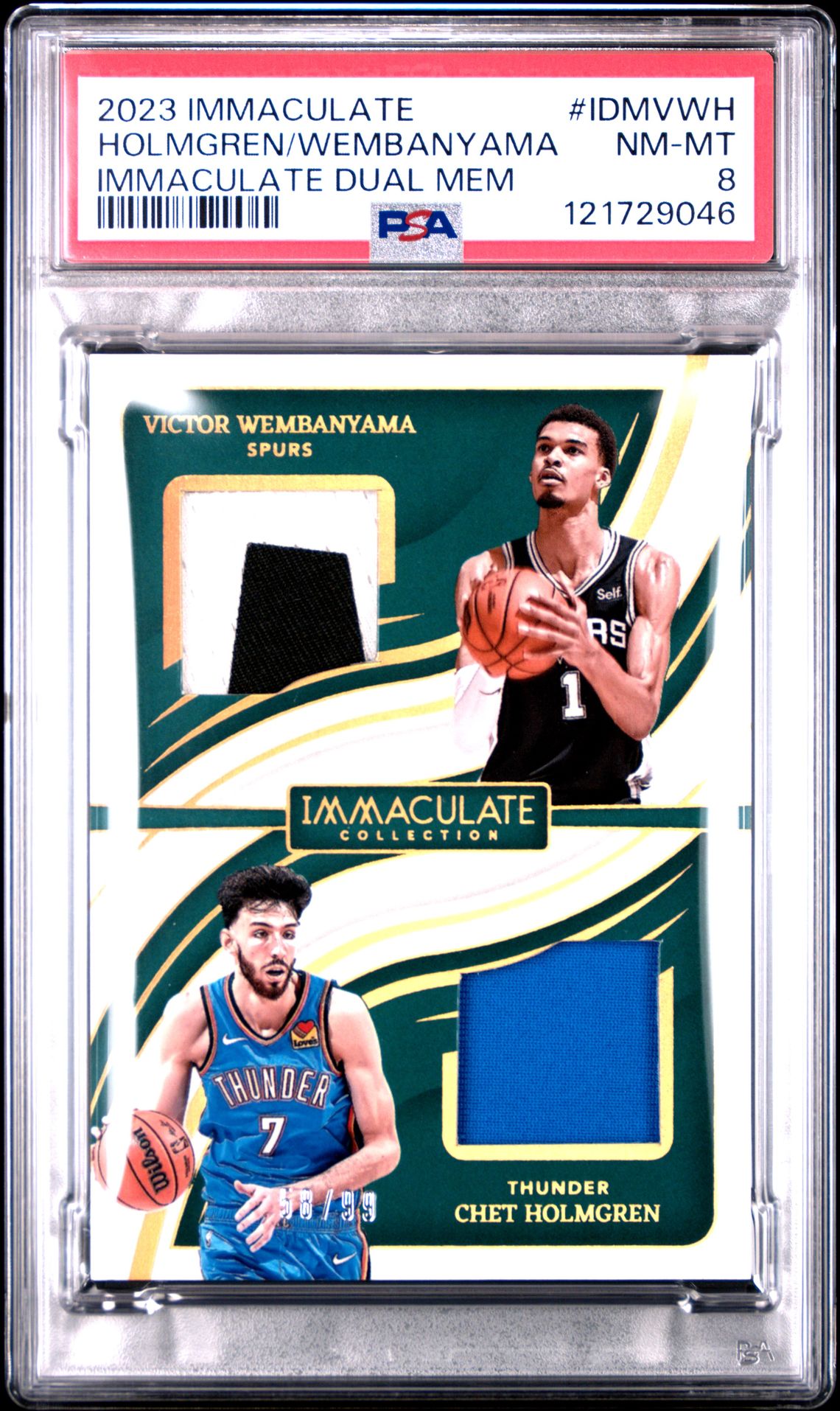 2023 Panini Immaculate Collection Immaculate Dual Memorabilia Holmgren/Wembanyama #Idmvwh Nm-Mt 8 front