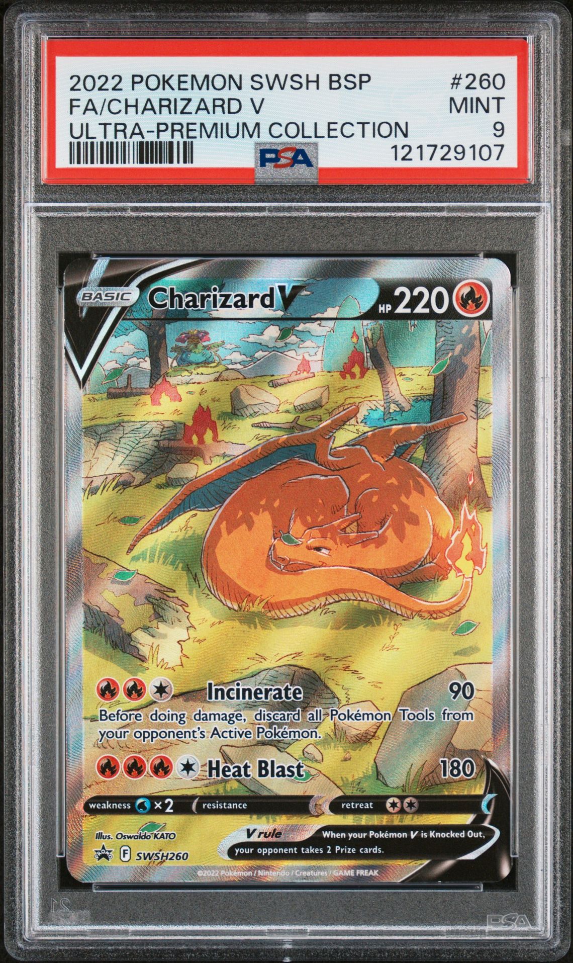 2022 Pokemon Swsh Black Star Promo Fa/Charizard V #260 (Ultra-Premium Collection) Mint 9 front
