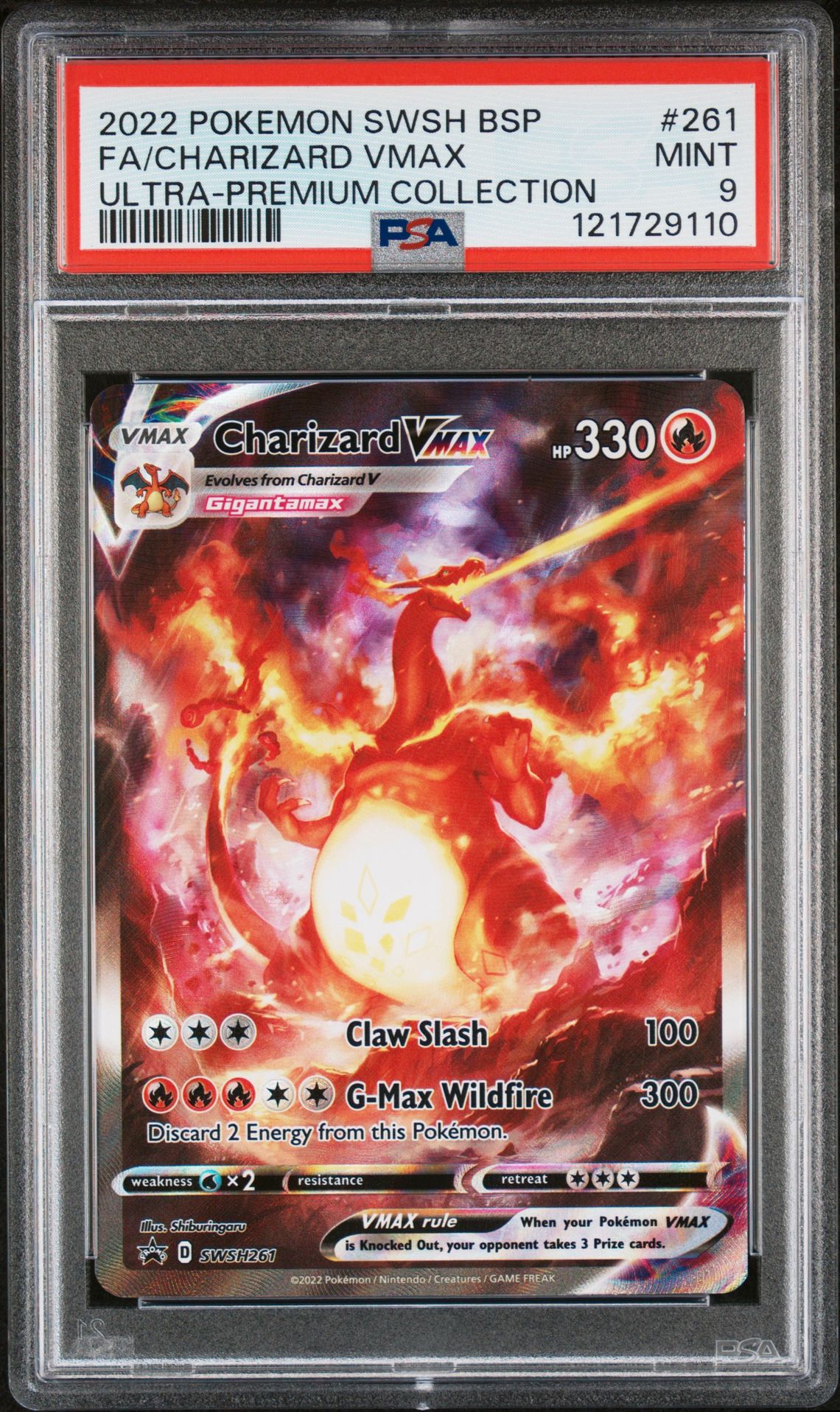 2022 Pokemon Swsh Black Star Promo Fa/Charizard Vmax #261 (Ultra-Premium Collection) Mint 9 front