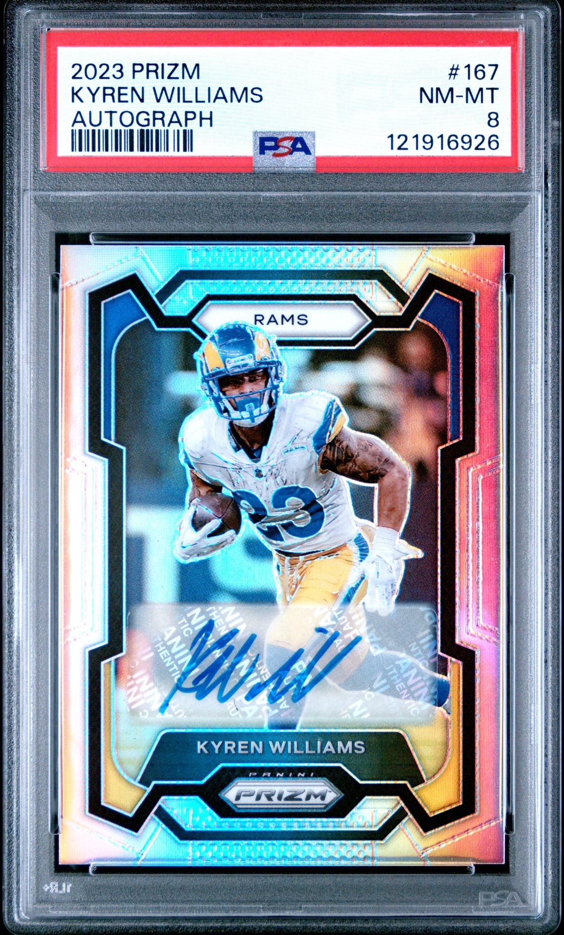 2023 Panini Prizm Kyren Williams #167 (Autograph) Nm-Mt 8 front
