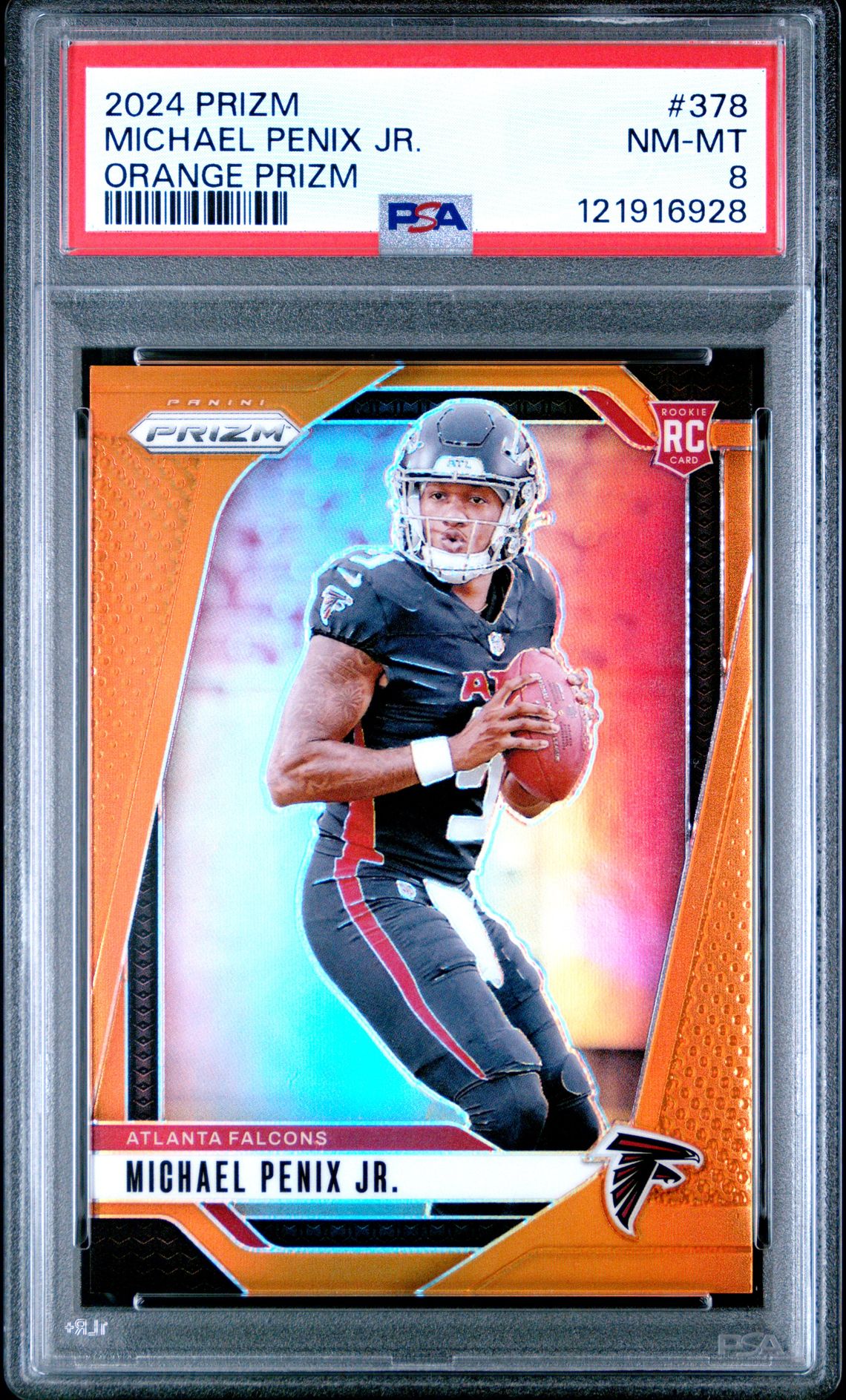 2024 Panini Prizm Michael Penix Jr. #378 (Orange Prizm) Nm-Mt 8 front