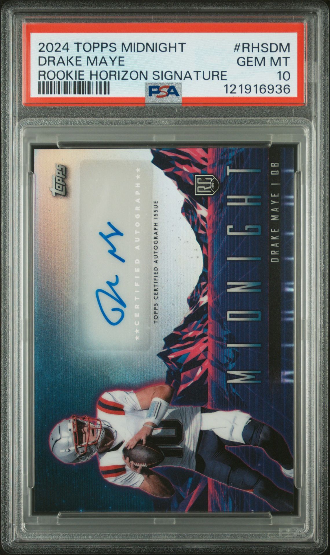 2024 Topps Midnight Rookie Horizon Signatures Drake Maye #Rhsdm Gem Mt 10 front
