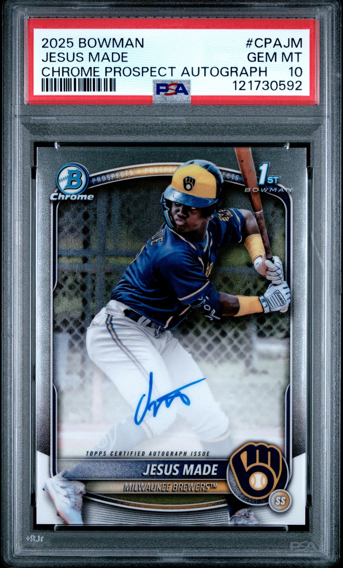 2025 Bowman BOWMAN CHROME PROSPECT AUTOGRAPHS #CPAJM Jesus Made front
