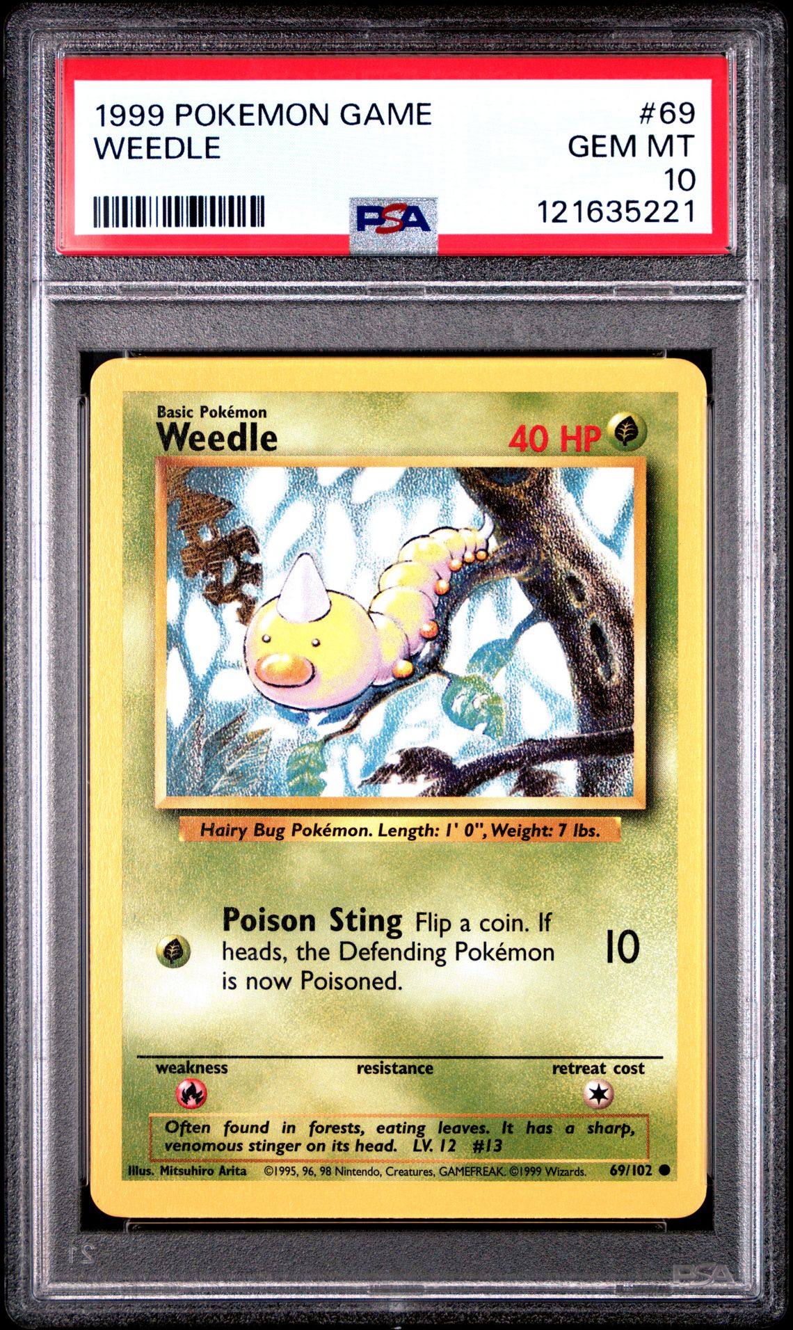 1999 Pokemon POKEMON GAME #69 Weedle front