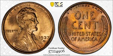 1937-D 1C MS67+ RD