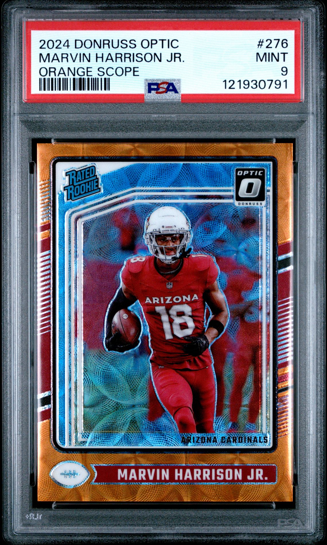 2024 Panini Donruss Optic Marvin Harrison Jr. #276 (Orange Scope) Mint 9 front