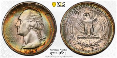 1941-S 25C MS67+