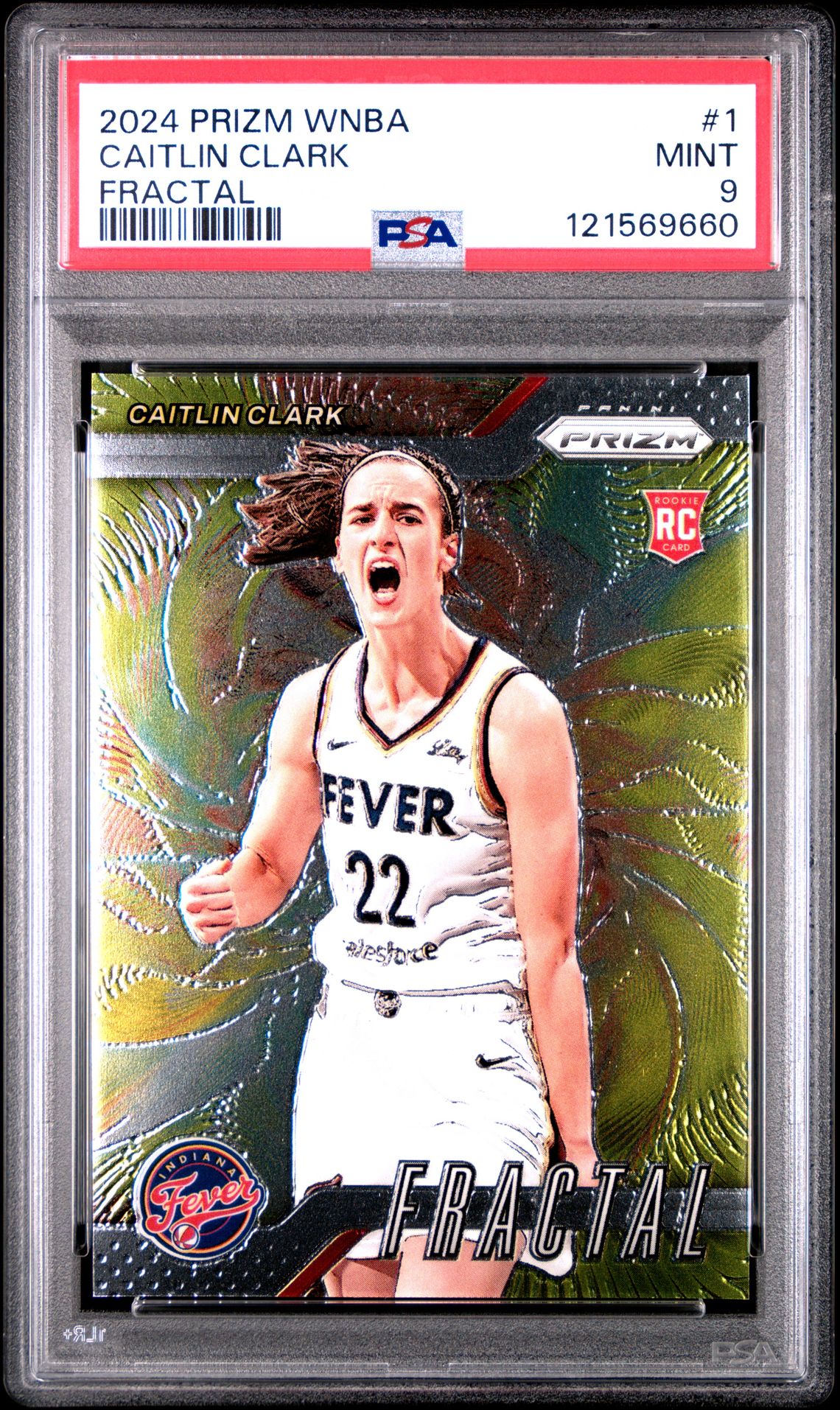 2024 Panini Prizm Wnba Fractal Caitlin Clark #1 Mint 9 front