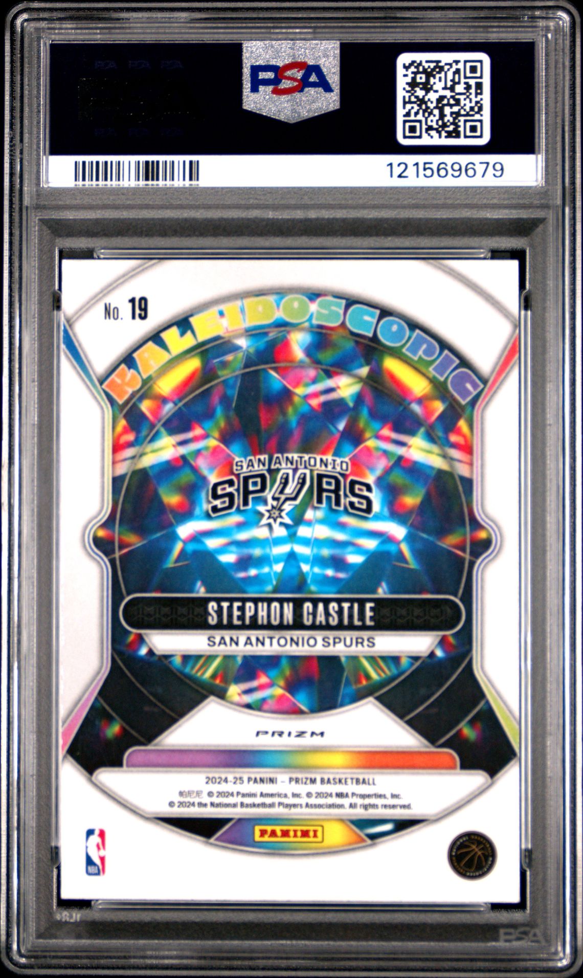 2024 Panini Prizm Kaleidoscopic Stephon Castle #19 (Kaleidoscopic-Fast Break) Mint 9 back