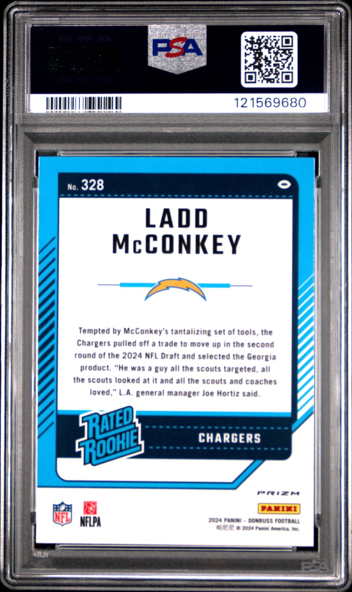 2024 Panini Donruss Ladd Mcconkey #328 (Optic Preview-Red Pandora) Gem Mt 10 back