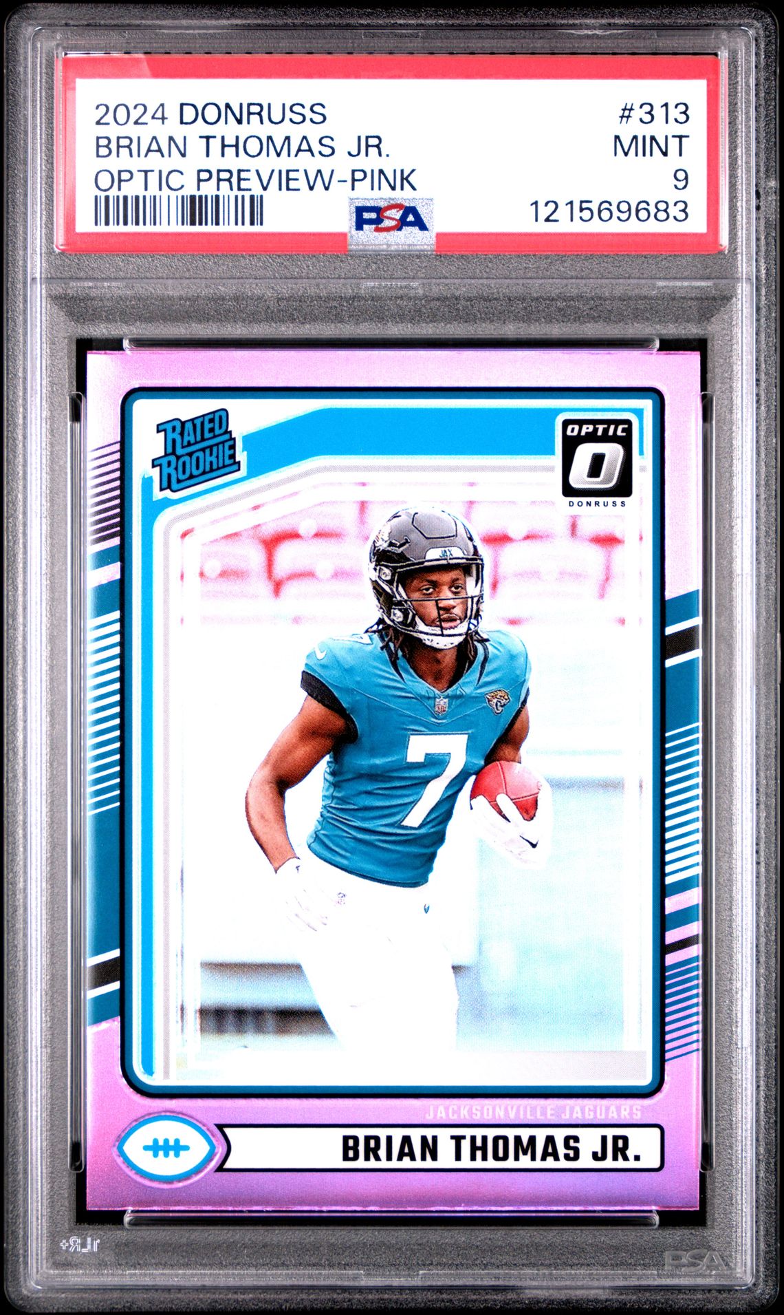 2024 Panini Donruss Brian Thomas Jr. #313 (Optic Preview-Pink) Mint 9 front