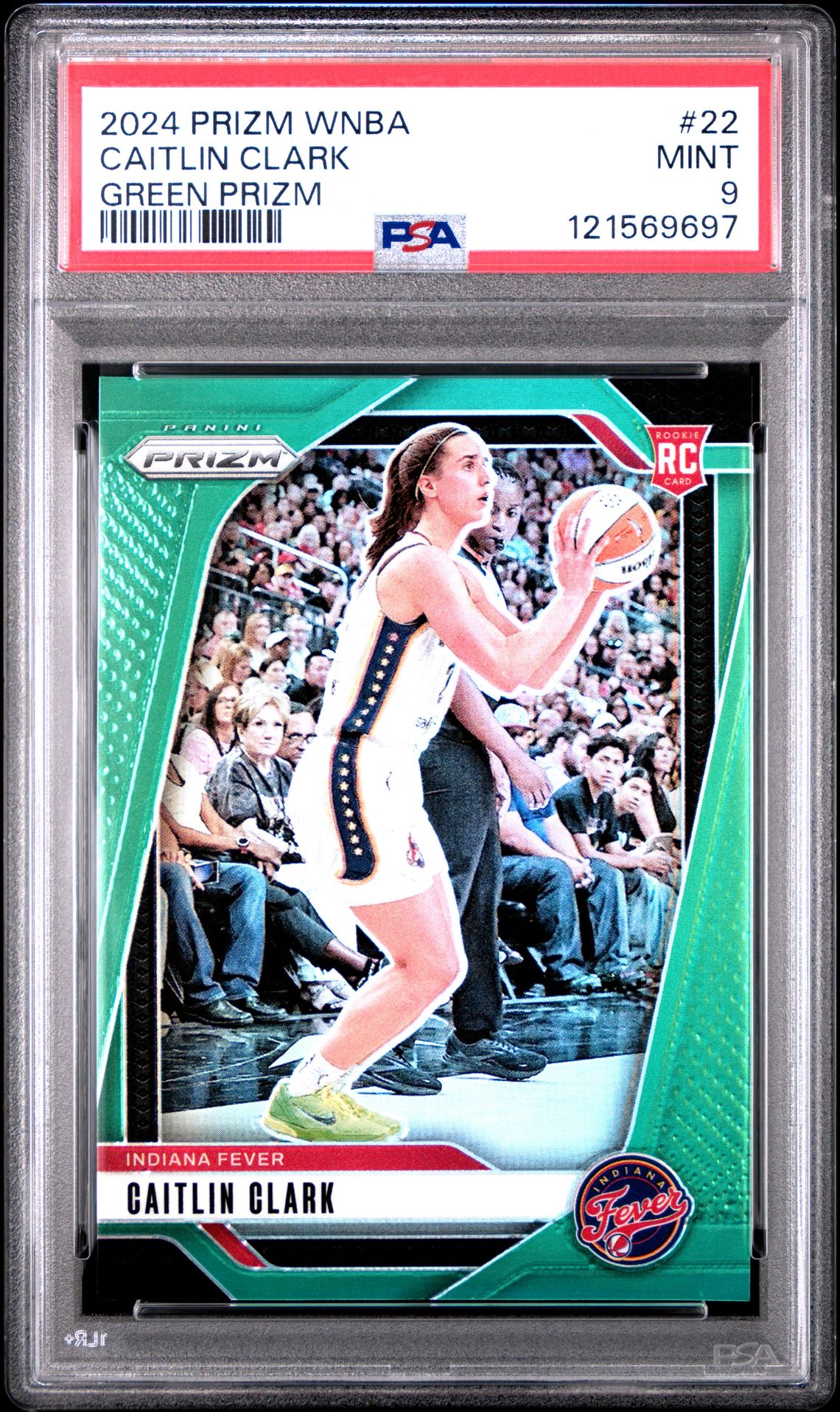 2024 Panini Prizm Wnba Caitlin Clark #22 (Green Prizm) Mint 9 front