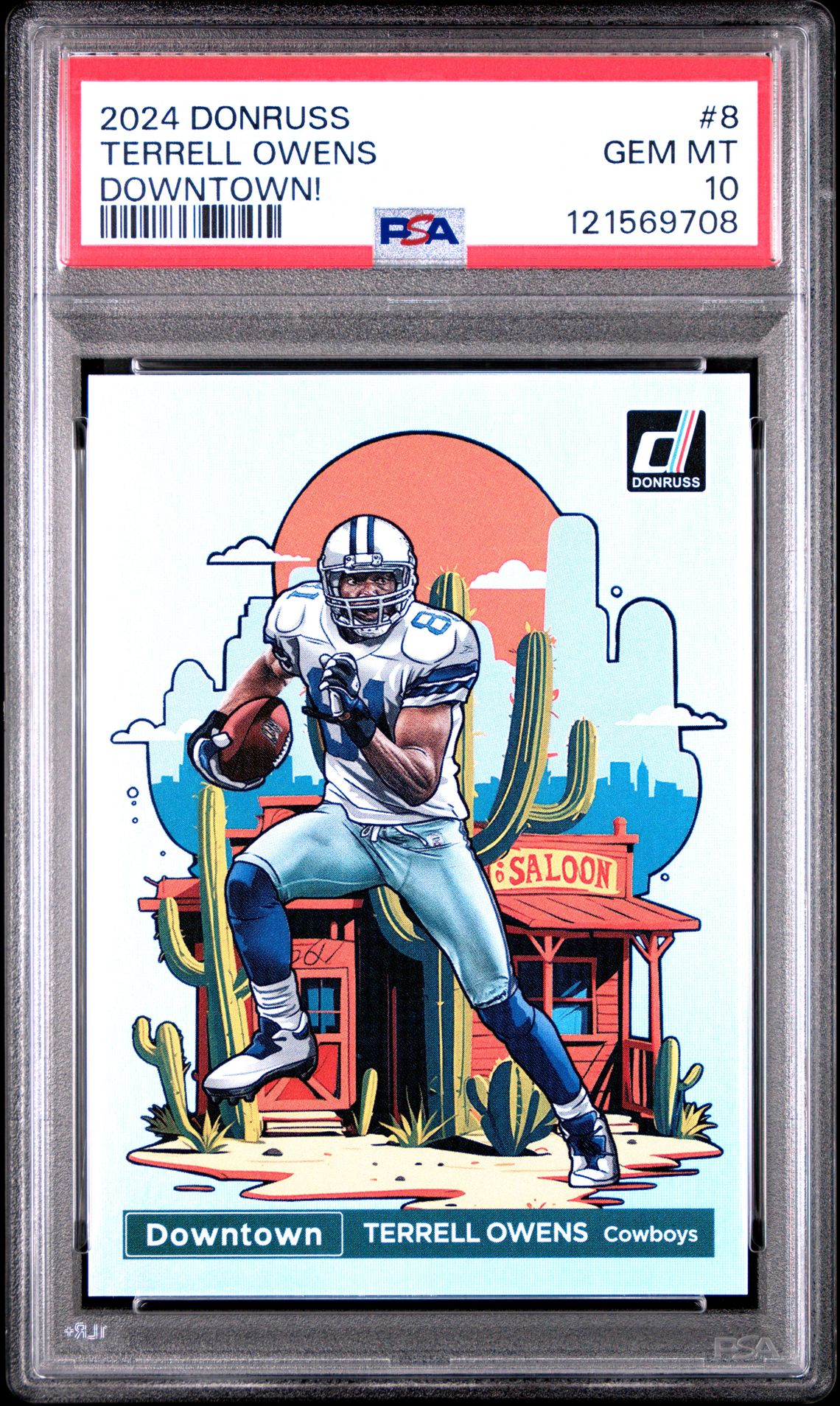 2024 Panini Donruss Downtown! Terrell Owens #8 Gem Mt 10 front