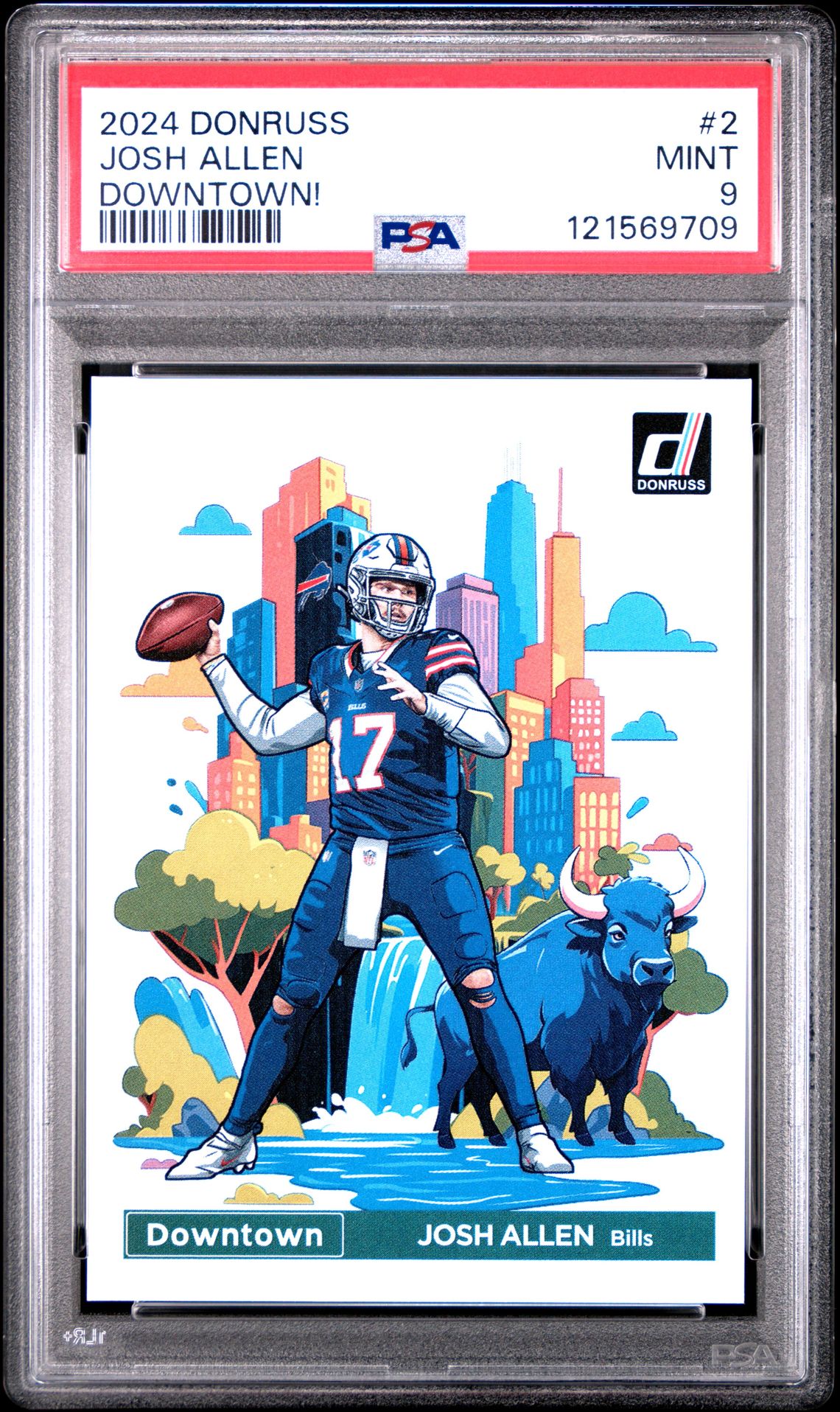 2024 Panini Donruss Downtown! Josh Allen #2 (Downtown!) Mint 9 front
