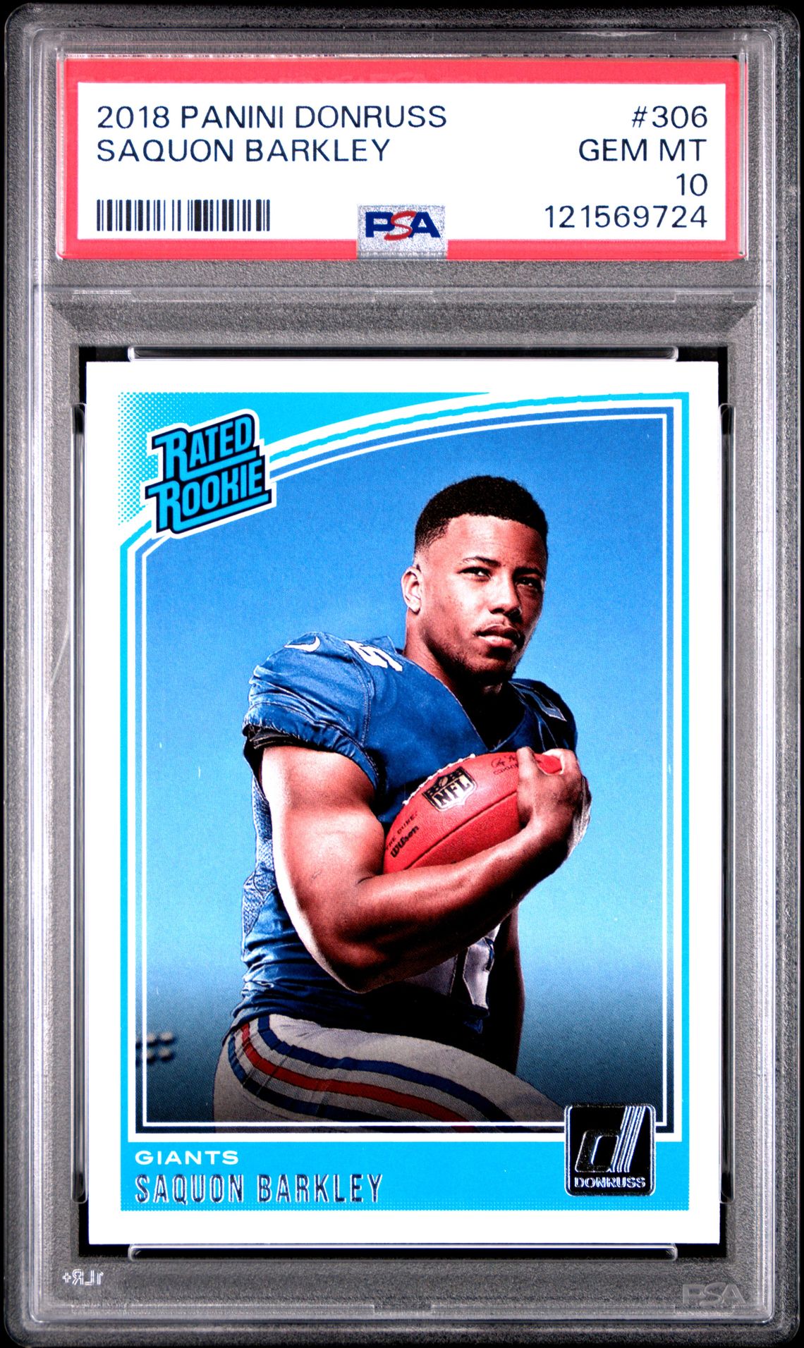 2018 Panini Donruss Saquon Barkley #306 Gem Mt 10 front