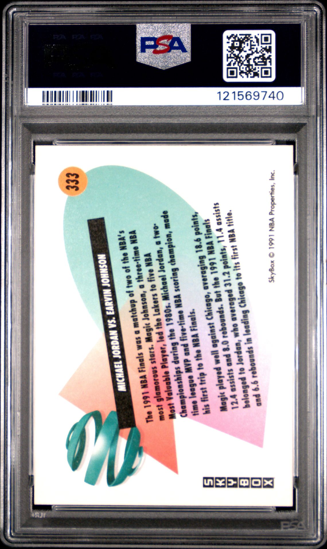 1991 Skybox Michael Vs. Magic #333 Gem Mt 10 back