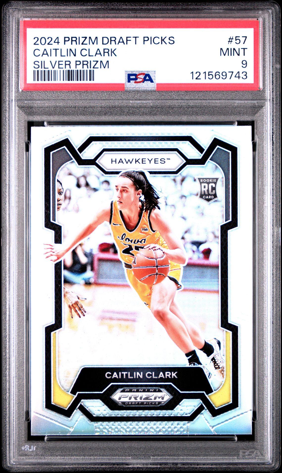 2024 Panini Prizm Draft Picks Caitlin Clark #57 (Silver Prizm) Mint 9 front