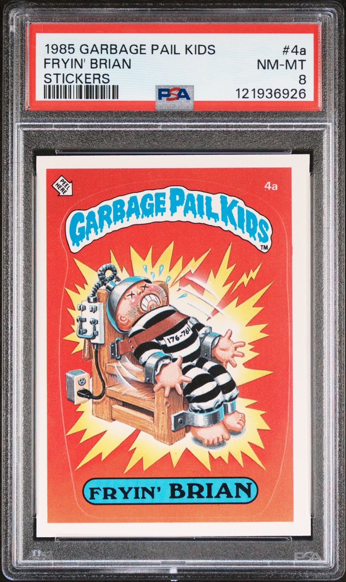 1985 Topps GARBAGE PAIL KIDS STICKERS #4A Fryin' Brian front