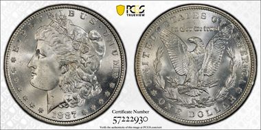 1887 $1 MS66