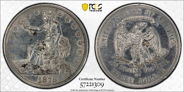 1878-CC T$1 Chopmarked N1