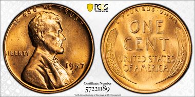 1957-D 1C MS65RD