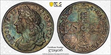 1687 1/2 Cr S-3408 First Bust AU53