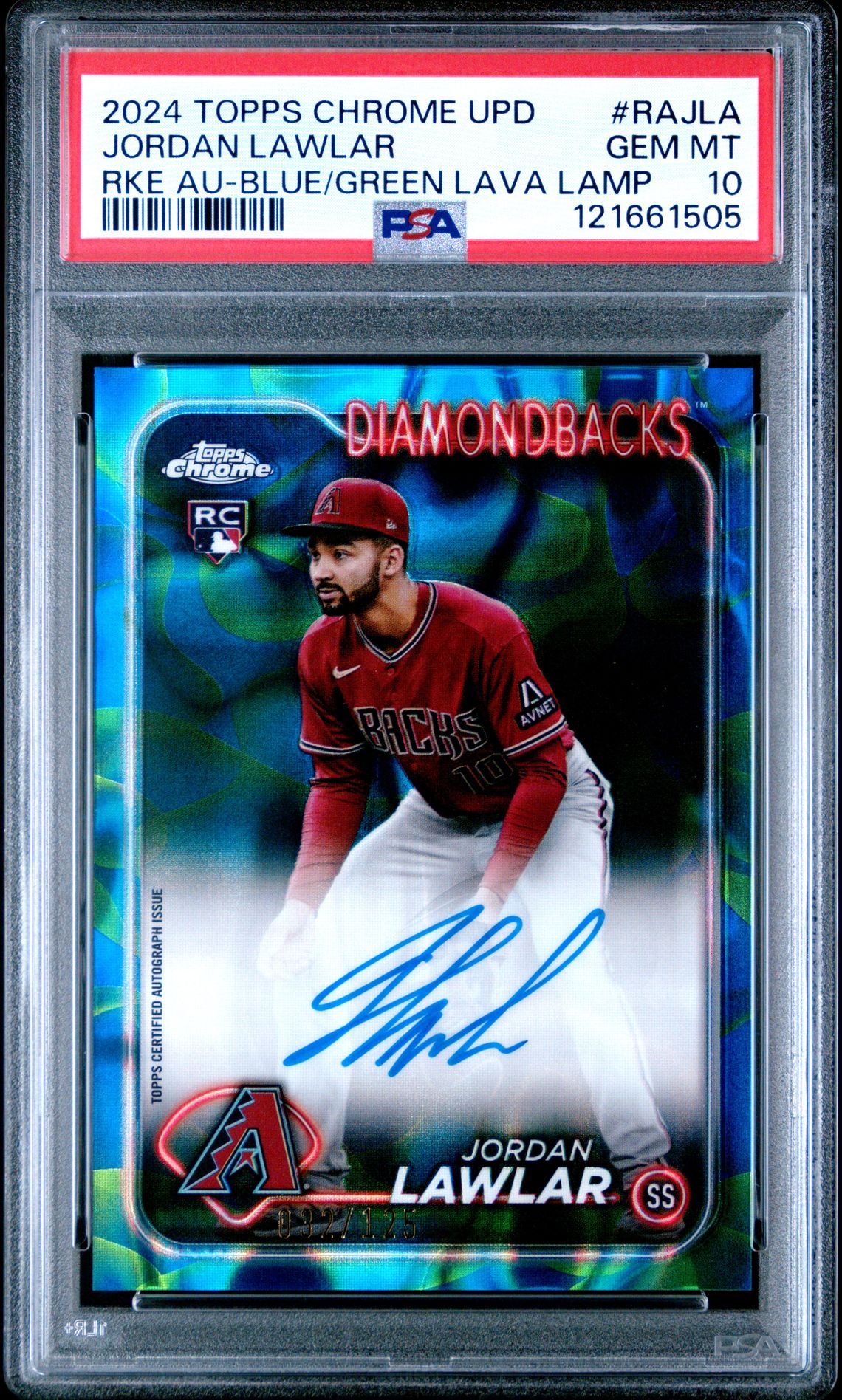 2024 Topps Topps Chrome RKE AU-BLUE/GREEN LAVA LAMP #RAJLA Jordan Lawlar front