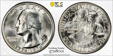 1976-S 25C Silver MS66