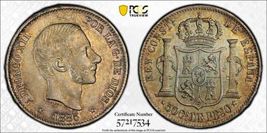 1885 50C KM-150  Ag MS64