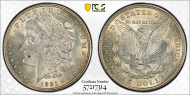1921 $1 Morgan N1