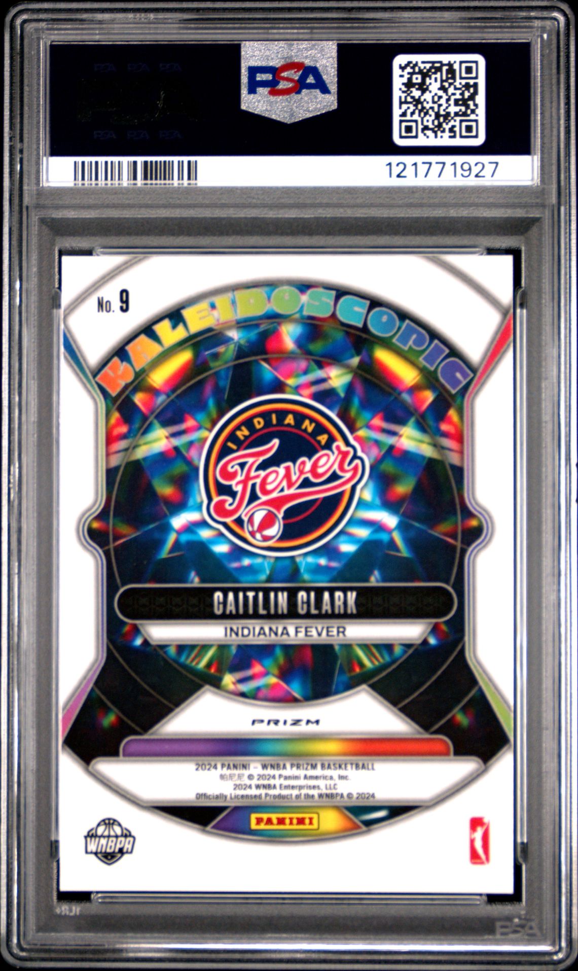 2024 Panini Prizm Wnba Kaleidoscopic Caitlin Clark #9 (Kaleidoscopic-Green Prizm) Gem Mt 10 back