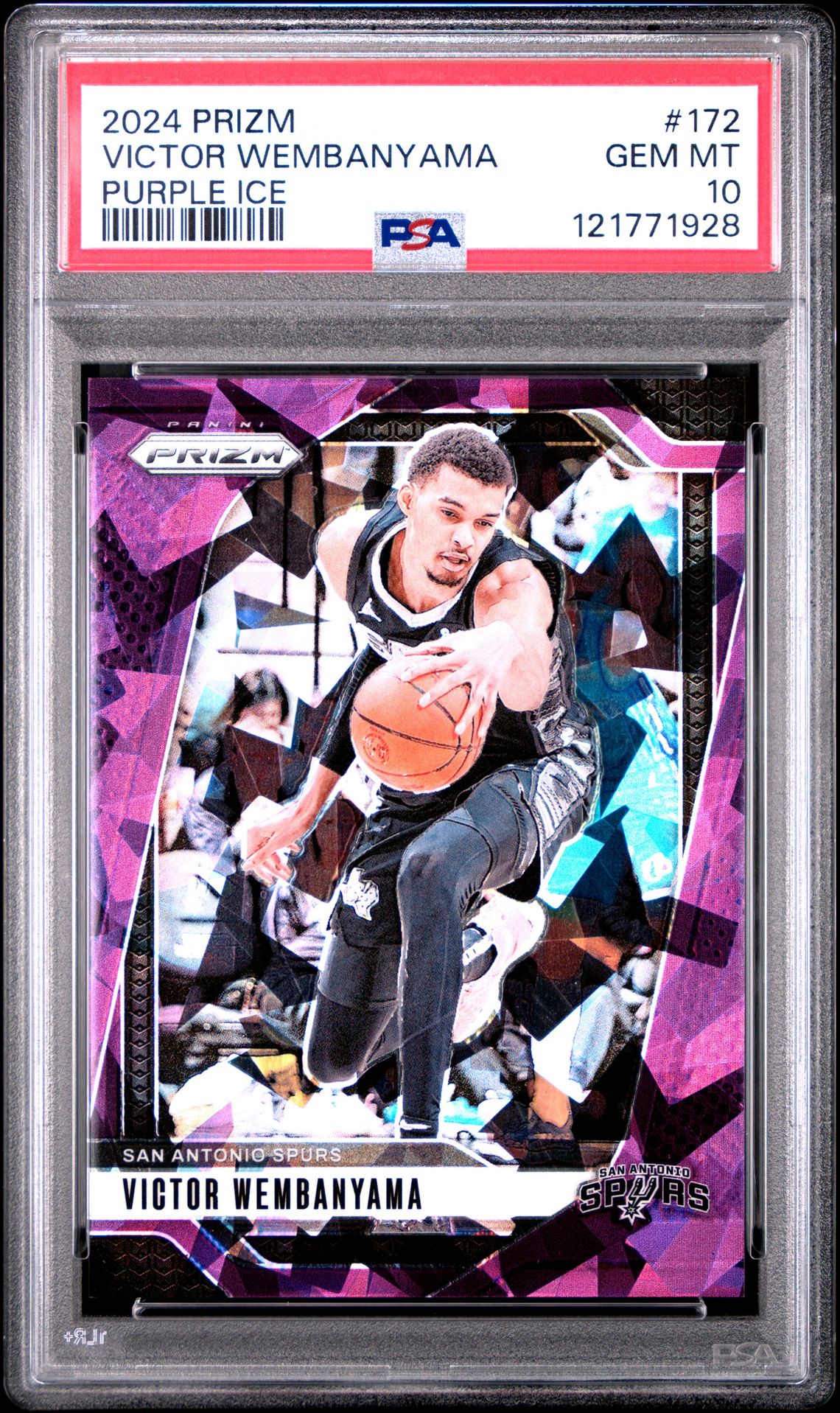 2024 Panini Prizm Victor Wembanyama #172 (Purple Ice) Gem Mt 10 front
