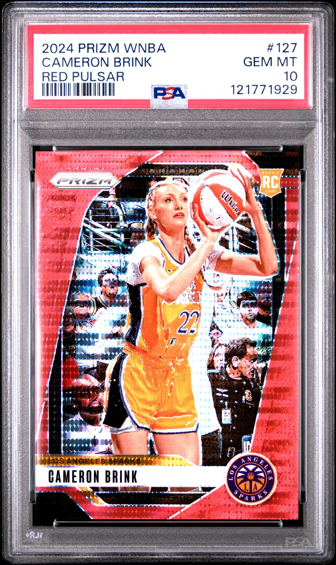 2024 Panini Prizm Wnba Cameron Brink #127 (Red Pulsar) Gem Mt 10 front